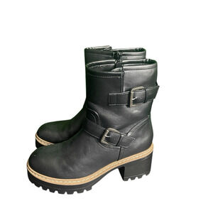 Espirit Sincerely Jules Women's Black Biker/Platform Combat Boots Size 7.5